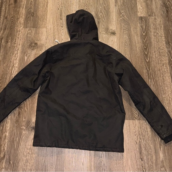 Quiksilver Mens Hooded Parka Jacket with Sherpa Fur Hood - Charcoal - Picture 4 of 7